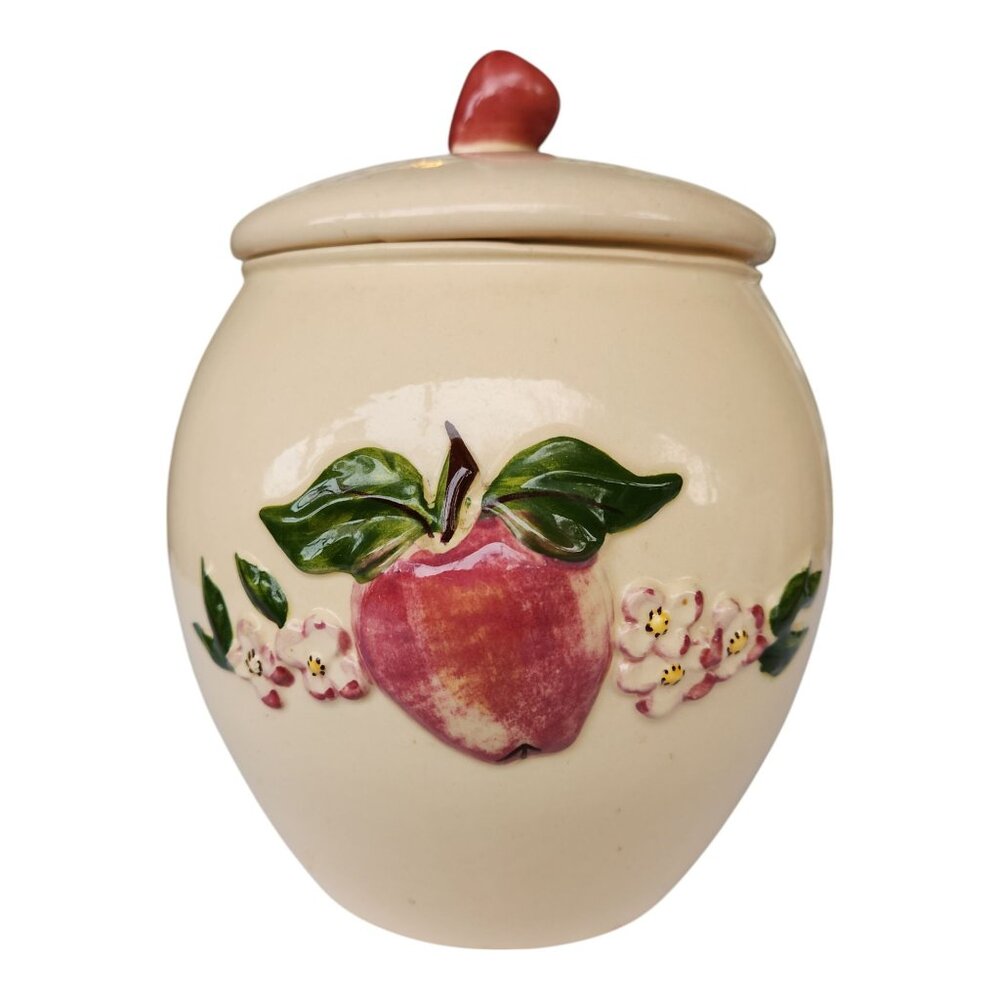 Vintage MCM Apple Ceramic Cookie Jar by Los Angeles Pottery #520